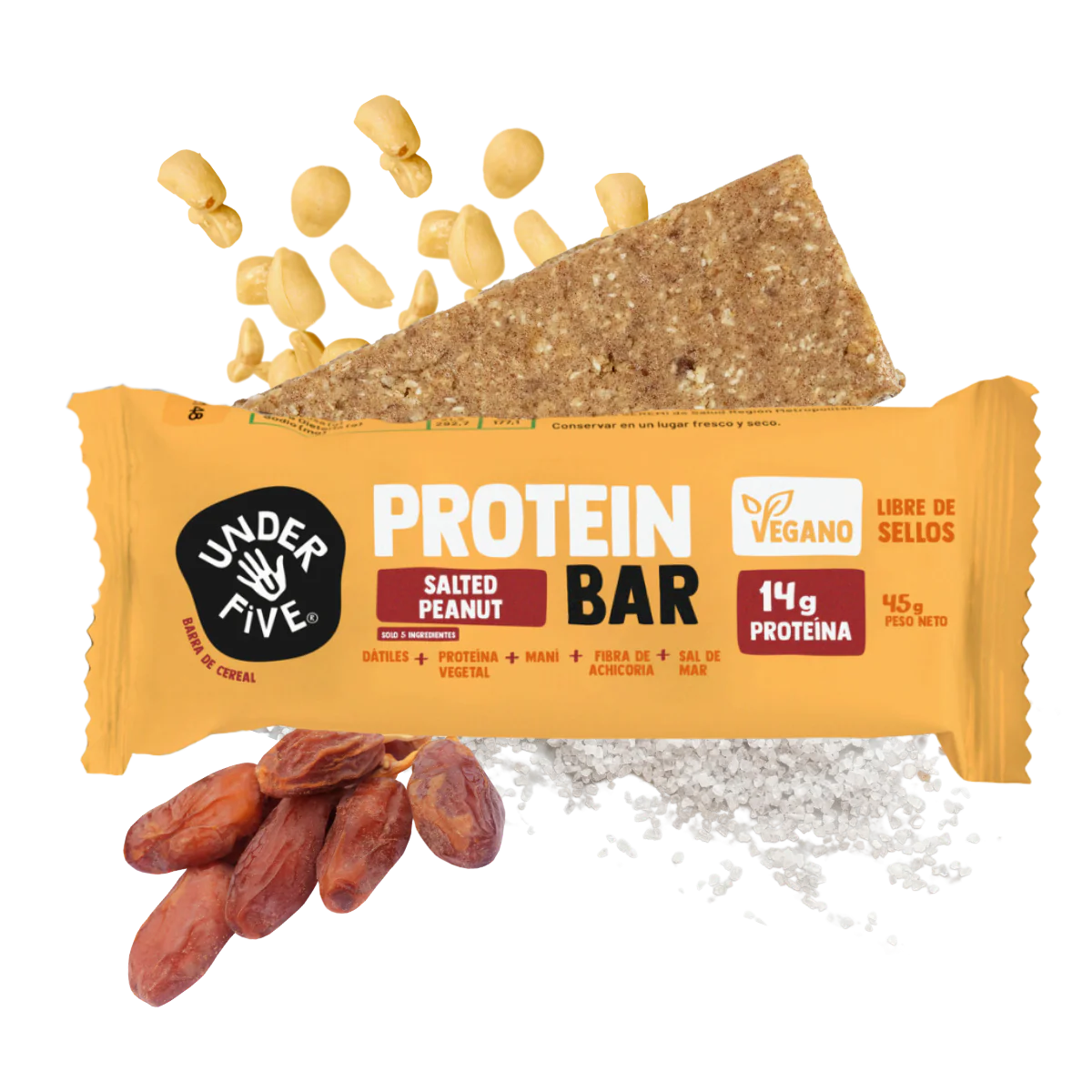 Barra Protein Bar Vegan Salted Peanut Under Five - 19 gr Und