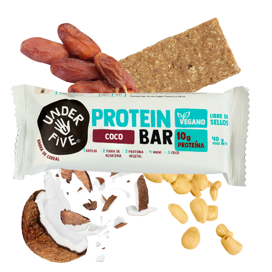 Barra Protein Bar Vegan Maní Coco Under Five - 19 gr Und