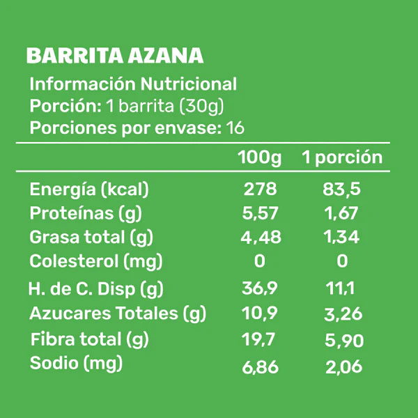 Barrita Fruta y Cereal Prebiotic Azana Cascara Foods - und
