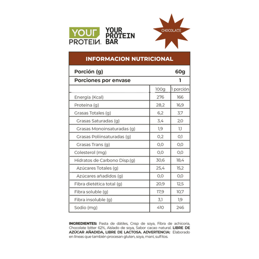 Barra Proteína Vegan Chocolate Your Protein - 60 gr