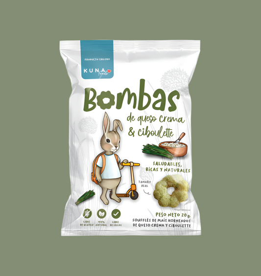 Bombas de Queso Crema & Ciboulette  Kuna Foods - 20 gr