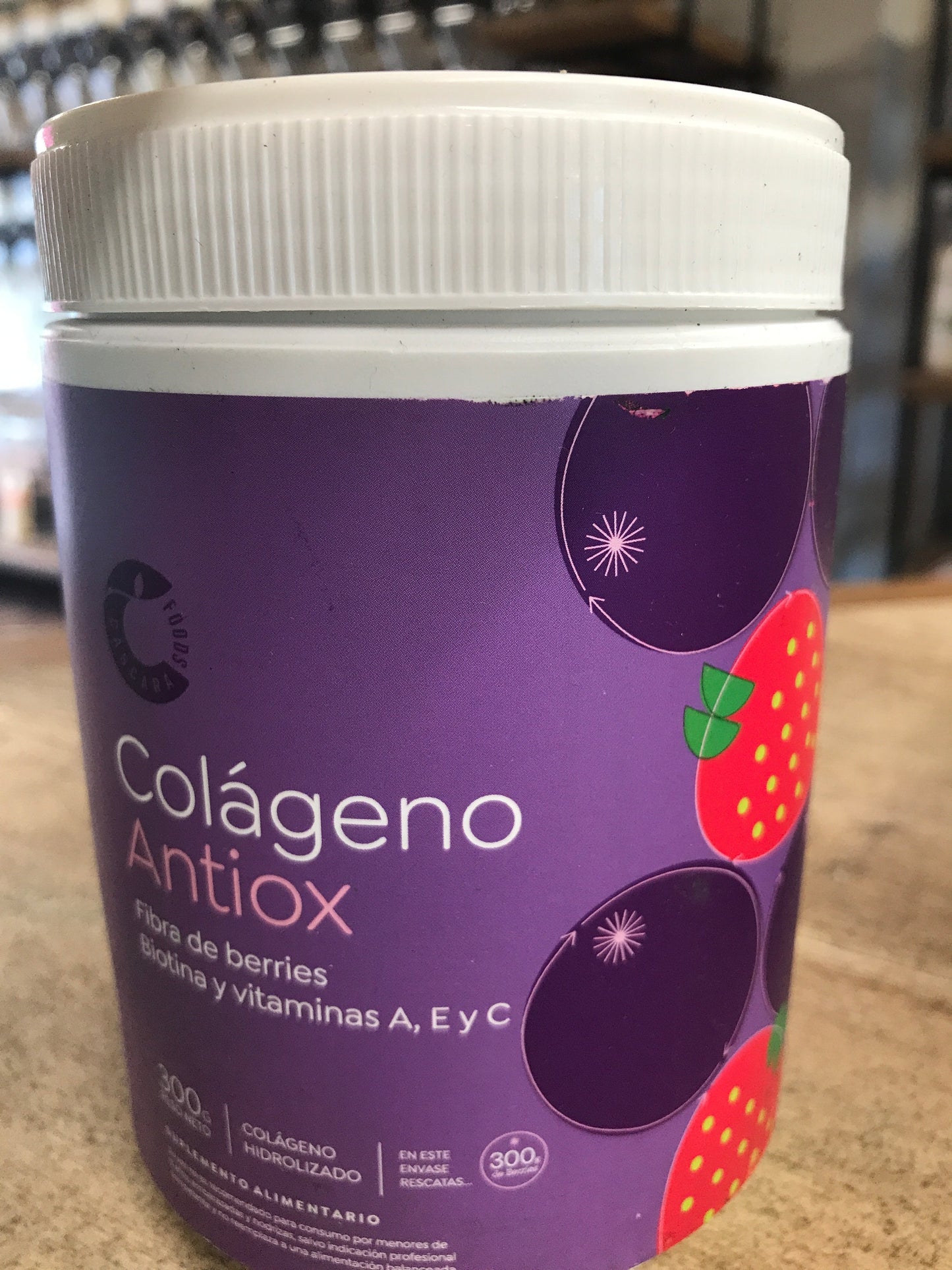 Colágeno Antiox  Fibra de Berries  - 450 gr Cascara Foods - und