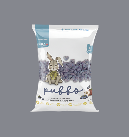 Puffs Manzana Arándano Kuna Foods - 10 gr