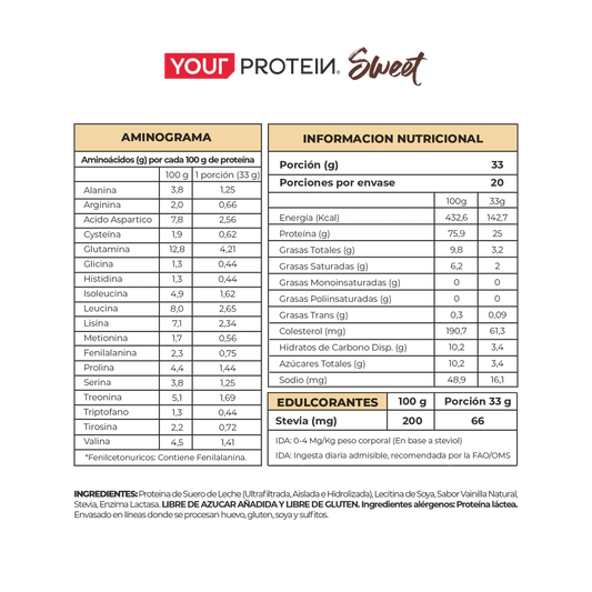 Proteína Whey Sweet Vanilla Your Protein - 660 gr