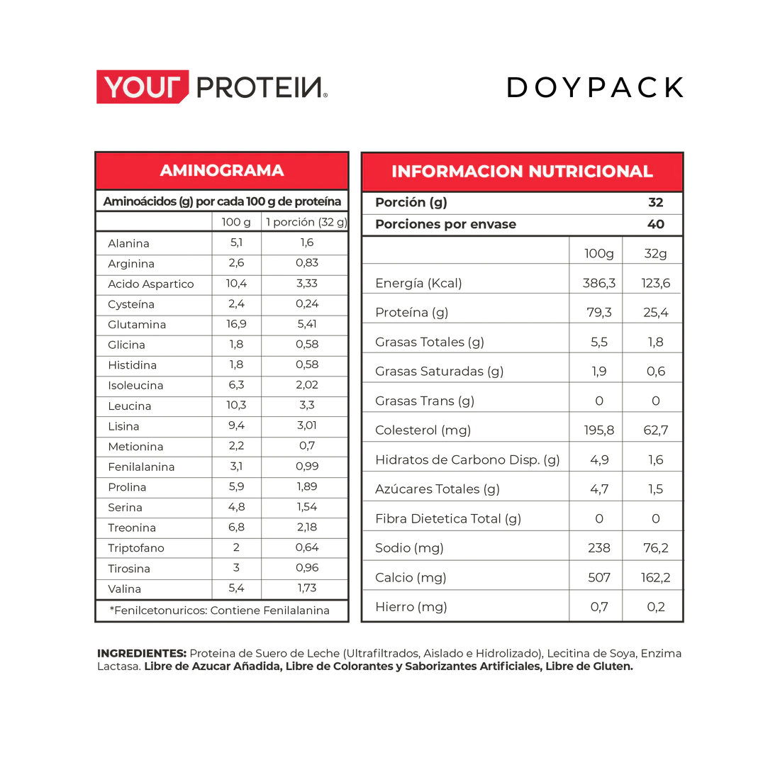 Proteína Whey Sin Sabor Your Protein - 660 gr