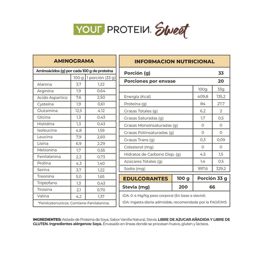 Proteína Vegan Sweet Vainilla Your Protein - 660 gr