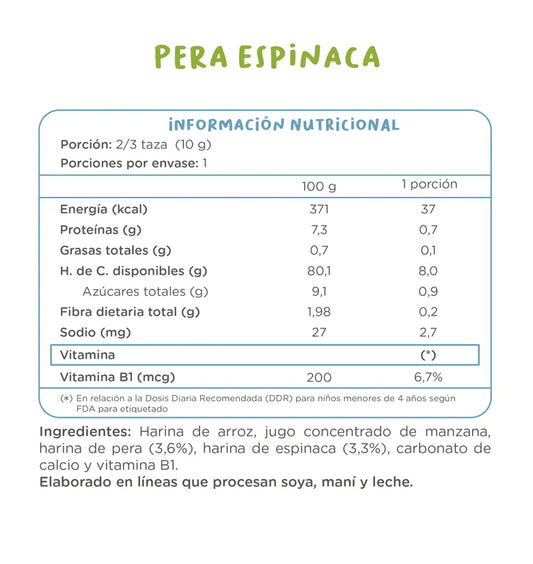 Puffs Pera Espinaca Kuna Foods - 50 gr